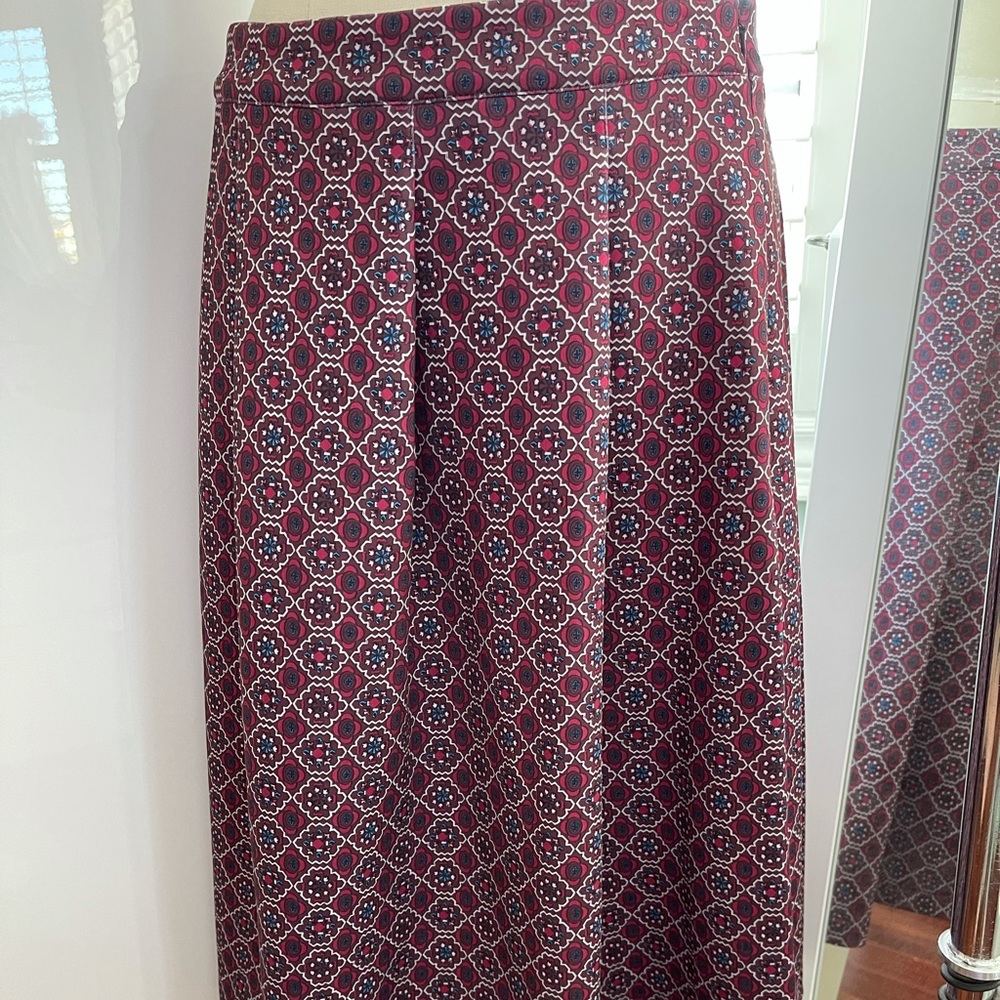 Abercrombie & Fitch Red Multicoloured Midi Skirt Size L NWT